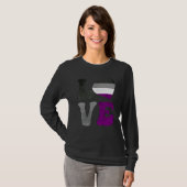 Asexual Pride Ace Flag LOVE Heart LGBTQ Tシャツ (正面フル)