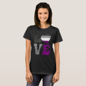 Asexual Pride Ace Flag LOVE Heart LGBTQ Tシャツ (正面フル)