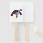 Asexual Pride Ace Flag Sea Turtle Subtle LGBTQ ハンドファン (正面&裏面)