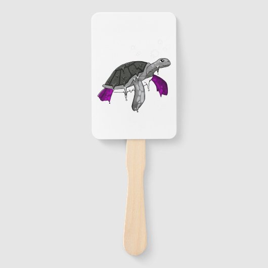 Asexual Pride Ace Flag Sea Turtle Subtle LGBTQ ハンドファン (正面)