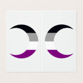 Asexual Pride Crescent Moons Greeting Card 名刺 (外部フラット)