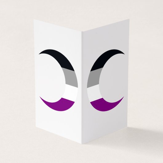 Asexual Pride Crescent Moons Greeting Card 名刺 (外部)
