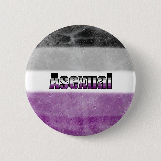 Asexual pride flag badge 缶バッジ (正面)
