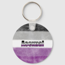 Asexual pride flag key ring