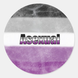 Asexual pride flag sticker ラウンドシール