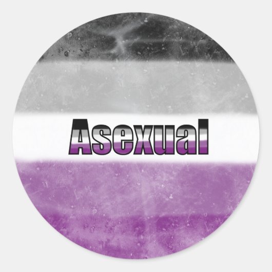 Asexual pride flag sticker ラウンドシール (正面)