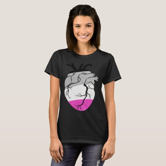 Asexual Pride Heart Flag Tシャツ (正面フル)