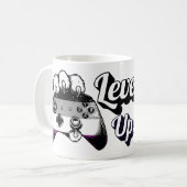 Asexual Pride Level Up Tiger Paw Controller Mug コーヒーマグカップ (正面左)