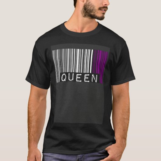 Asexual Queen Barcode Asexual Pride Flag Aesthetic Tシャツ (正面)