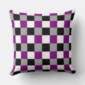 Asexuality colors checkered pattern throw pillow クッション (裏面)