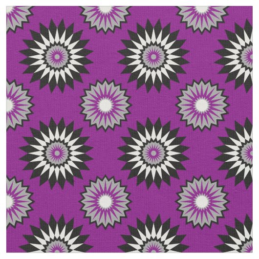 Asexuality pride colors /purple flower pattern ファブリック (クローズアップ)