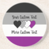 Asexuality pride flag with hearts coaster コースター (正面)
