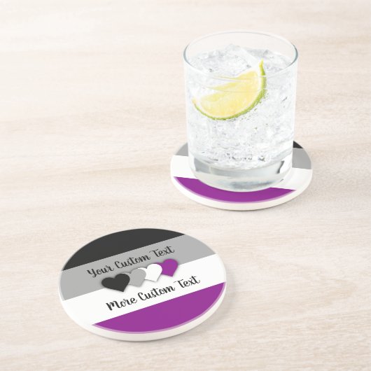 Asexuality pride flag with hearts coaster コースター (側面)