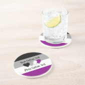 Asexuality pride flag with hearts coaster コースター (側面)