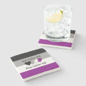 Asexuality pride flag with hearts stone coaster ストーンコースター (横)