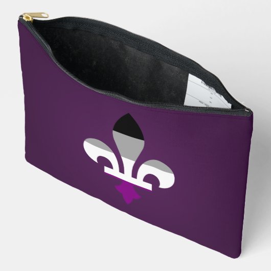 Asexuality pride fleur-de-lis  アクセサリーポーチ (見開き)
