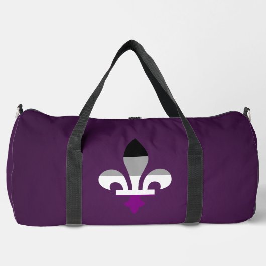 Asexuality pride fleur-de-lis  ダッフルバッグ (正面)