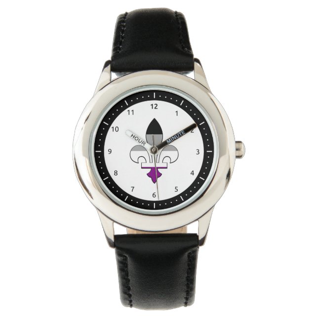 Asexuality pride fleur-de-lis  Watch 腕時計 (正面)