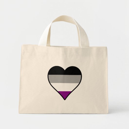 Asexuality pride heart Tote Bag ミニトートバッグ (正面)
