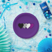 Asexuality pride hearts paper plate ペーパープレート (パーティー)
