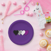 Asexuality pride hearts paper plate ペーパープレート (パーティー)