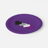 Asexuality pride hearts paper plate ペーパープレート (アングル)