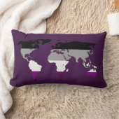 Asexuality pride world map Pillow ランバークッション (ブランケット)