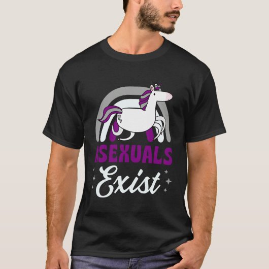 Asexuals Exist Asexual Pride Minimalist Rainbow Un Tシャツ (正面)