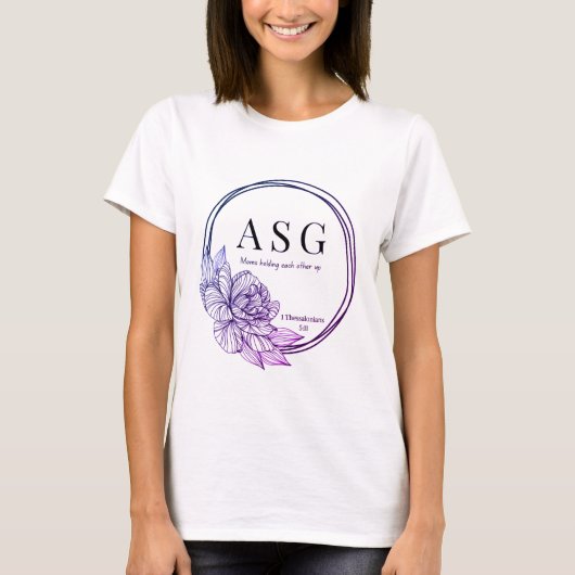 ASGロゴ(紫と藍色（背中の名前）) Tシャツ (正面)
