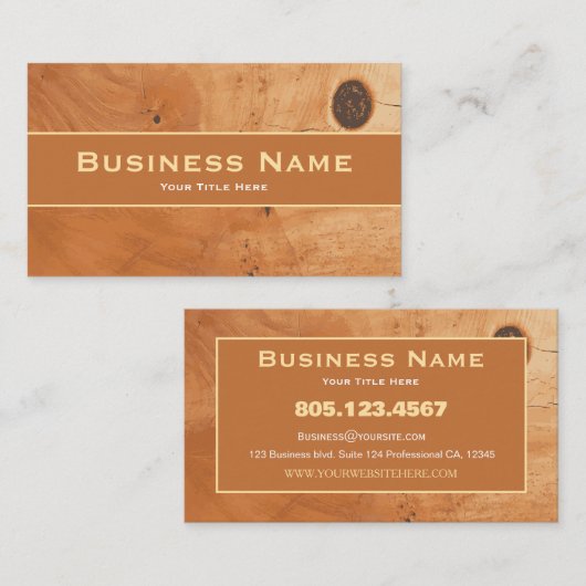 Ash Burl Wood Texture 名刺 (正面/裏面)