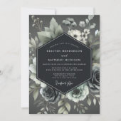 Ash Elegant Botanical Wedding 招待状 (正面)