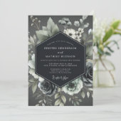 Ash Elegant Botanical Wedding 招待状 (スタンド正面)