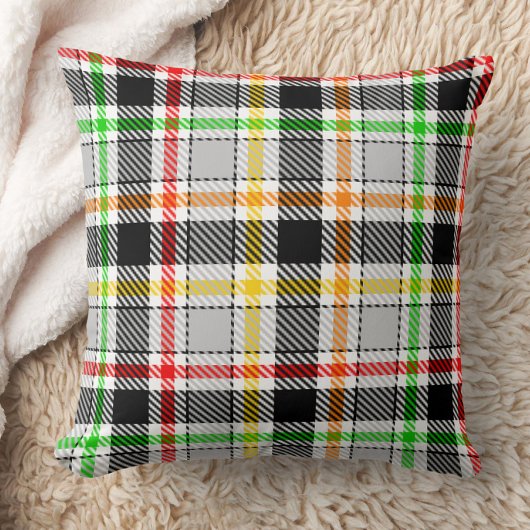 Ash Gray Black Multicolour Flannel Plaid Tartan クッション