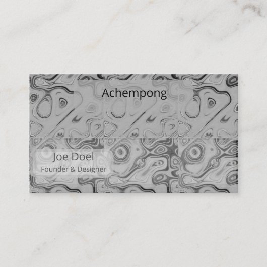 Ash Gray Opulent Abstract Luxury Business Card  名刺 (正面)