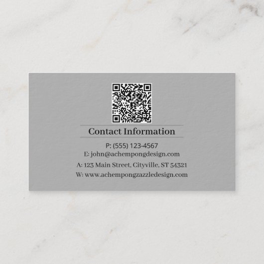 Ash Gray Opulent Abstract Luxury Business Card  名刺 (裏面)