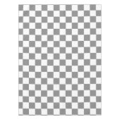 Ash Grey White Checkered Check Pattern テーブルクロス (正面)
