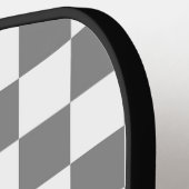 Ash Grey White Checkered Check Pattern ピックルボールラケット (左詳細)
