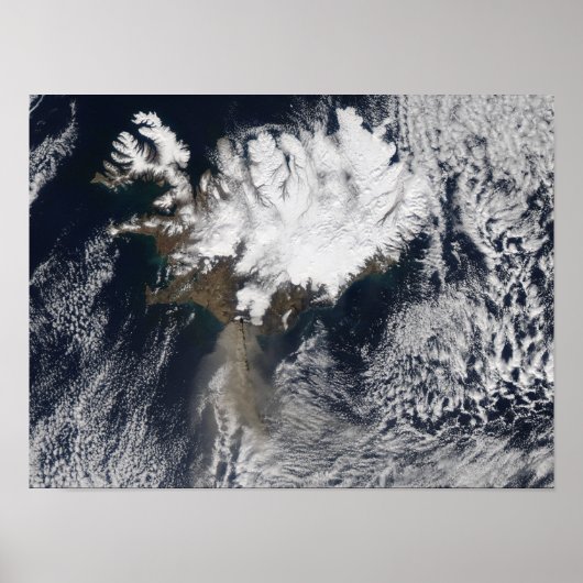 Ash plume from Eyjafjallajokull Volcano, Icelan ポスター (正面)
