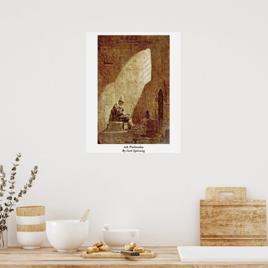 Ash Wednesday By Carl Spitzweg ポスター (キッチン)