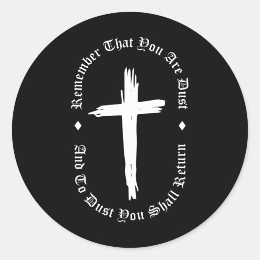 Ash Wednesday You Are Dust Cross Cat ラウンドシール (正面)