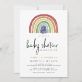 ASHAミュートカラフルトーンレインボーベビーシャワー 招待状 (正面)