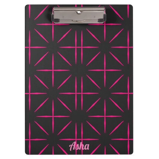 ASHA ～ブラック&ピンクデザイン クリップボード (正面)