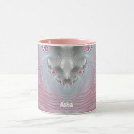 ASHA to Zany 3D Fractal to Pink and White マグカップ