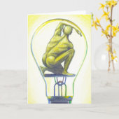 Ashazart著"人球根"の超現実的な芸術Notecard カード (黄色い花)