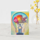 Ashazart著"魚球根"の超現実的な芸術Notecard カード (黄色い花)