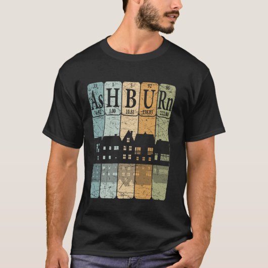 Ashburn周期表要素Ashburn Virginia R Tシャツ (正面)