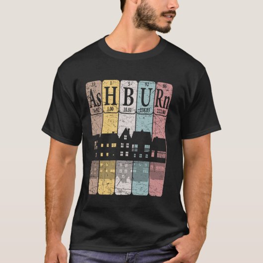 Ashburn周期表要素Ashburn Virginia R Tシャツ (正面)