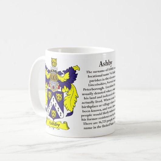 Ashby家族の紋章付き外衣 コーヒーマグカップ (正面左)