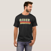 ASHERギフト名パーソナライズされたおもしろいレトロヴィンテージB Tシャツ (正面フル)