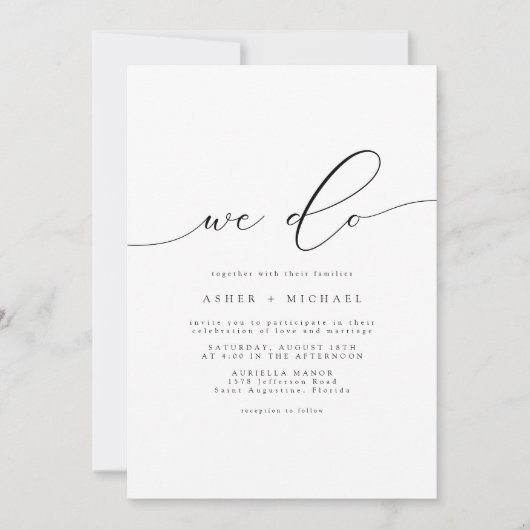 ASHER書エレガント道の台本は次のと結婚おりだ 招待状 (正面)